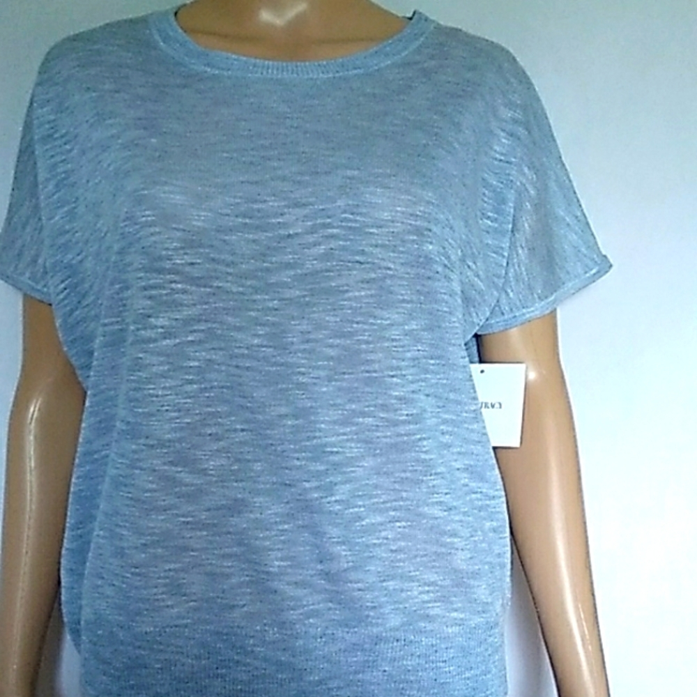 ELLEN TRACEY TOP BLUE LIGHTWEIGHT  XS